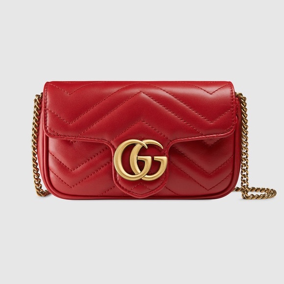 Gucci Handbags - Gucci Calfskin Matelasse Super Mini GG Marmont Bag
